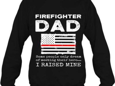 Proud Firefighter Dad Fireman Father American Flag Pullover