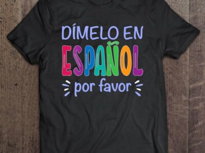 Womens Dimelo En Espanol Bilingual Spanish Teacher V-Neck