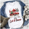 Let It Snow Cocker Spaniel Christmas T Shirt 100% Cotton