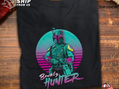 Retro Bounty Hunter T Shirt Mandalorian Star Wars Shirt