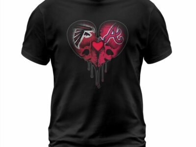Falcons Braves Skull Love T Shirt