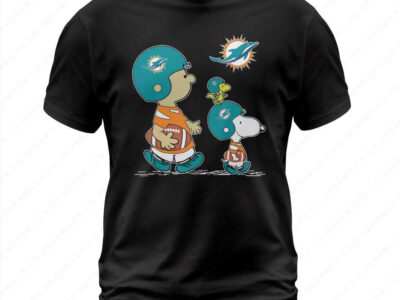 Snoopy Charlie Brown Miami Dolphins Shirt