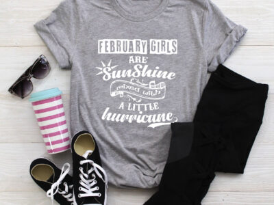 February Girls Are Sunshine Mixed Little Hurricane Shirt
