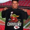 Official Baby Yoda hug super bowl champions Kansas City Chiefs shirt
