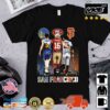 San Francisco sports Stephen Curry Joe Montana and Buster Posey signatures shirt