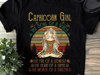 Yoga Capricorn Girl Shirt The Soul Of A Witch Vintage
