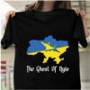 Ghost Of Kyiv Ukraine Mig-29 Flag Map Shirt