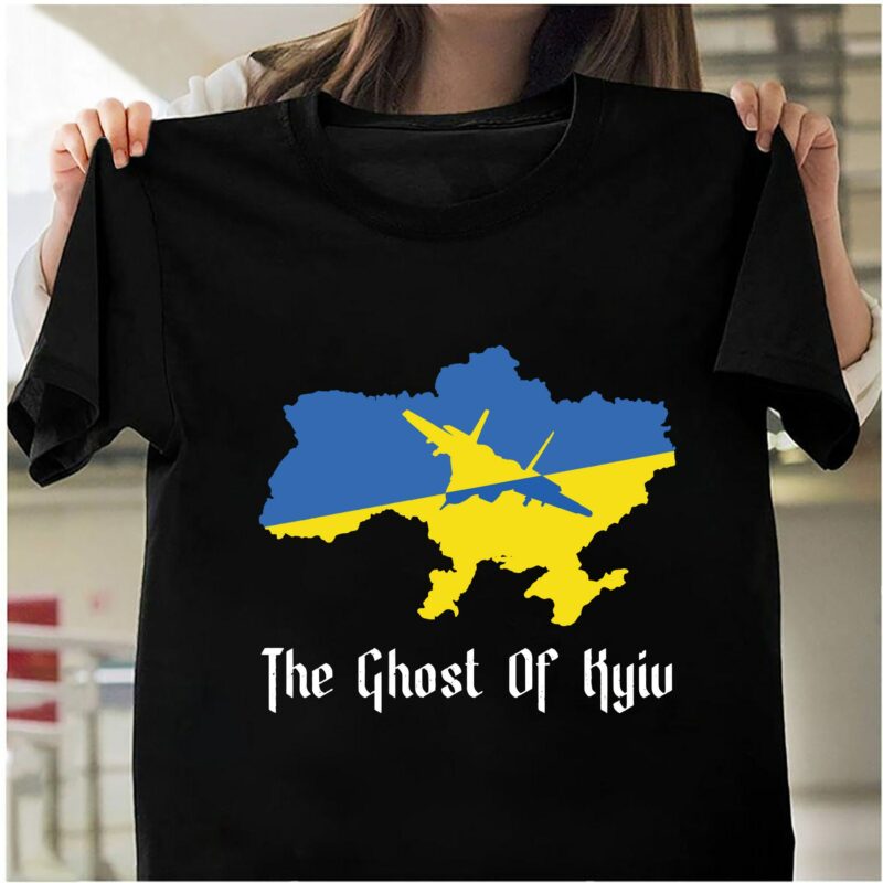 Ghost Of Kyiv Ukraine Mig-29 Flag Map Shirt