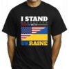 I Stand With Ukraine Us Flag Tee Shirt