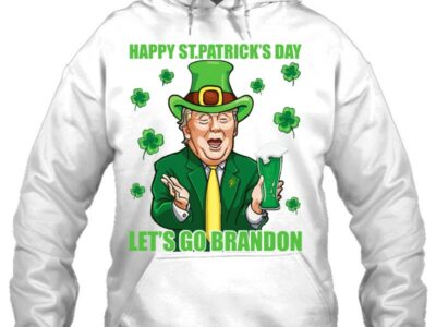 Official Let‘s Go Shamrock Brandon Happy St Patrick Day Trump Beer Shirt