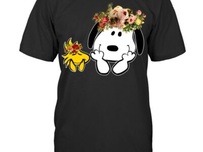 Cute Snoopy WoodStock Floral Flower Shirt