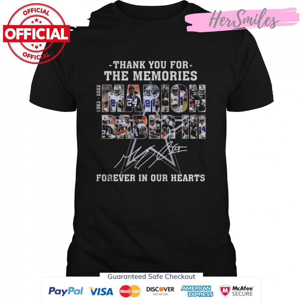Thank You For The Memories Marion Barber III 1983-2022 Signatures Forever In Our Hearts Shirt