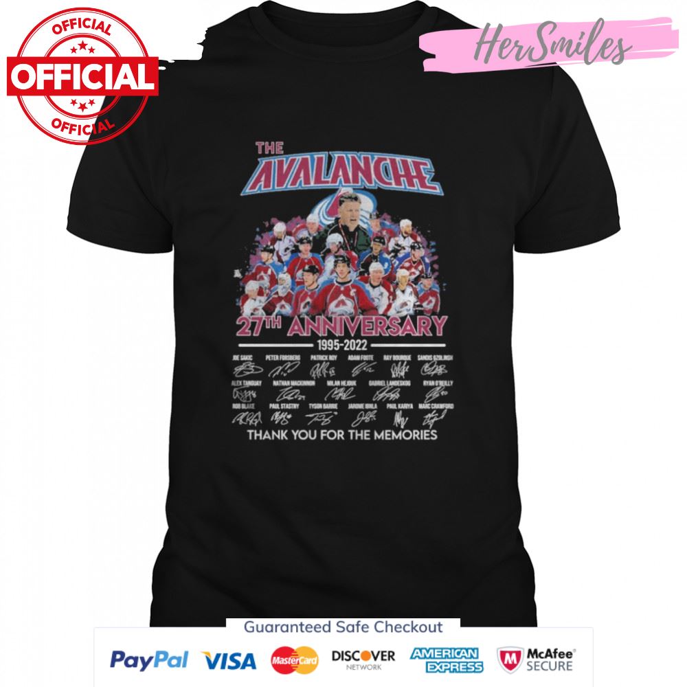 The Avalanche 27th anniversary 1995 2022 thank you for the memories signatures shirt
