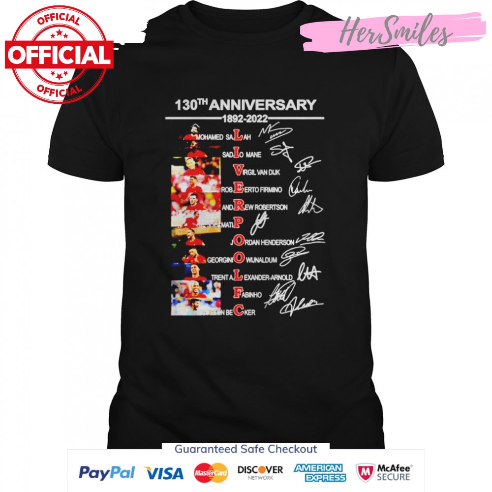130th anniversary 1892-2022 Liverpool F.C. signatures shirt