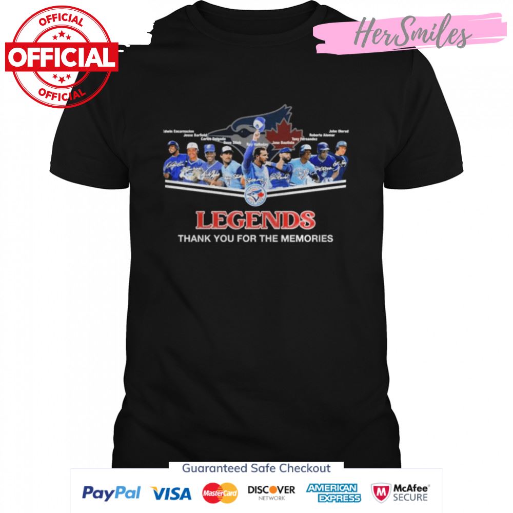 Toronto Blue Jays Legends Team Signatures Thank You For The Memories Shirt