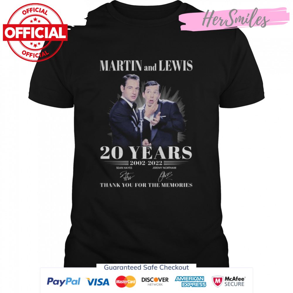 Martin And Lewis 20 Years 2002-2022 Signatures Thank You For The Memories Shirt
