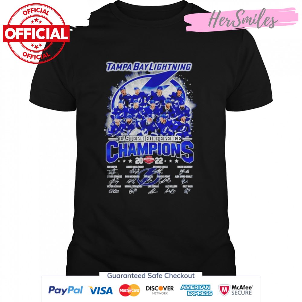 Tampa Bay Lightning Champions 2022 signatures shirt