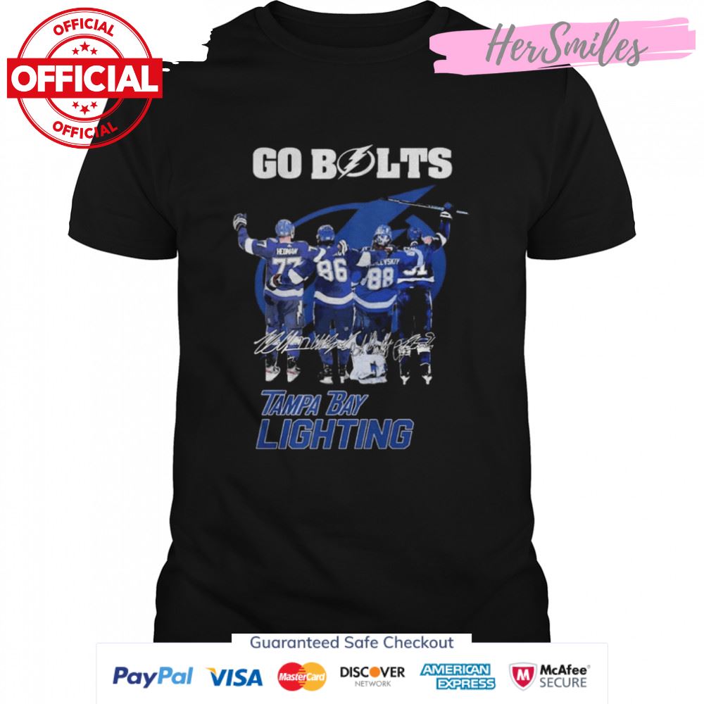 Go Bolts Tampa Bay Lightning Team 2022 Signatures Shirt