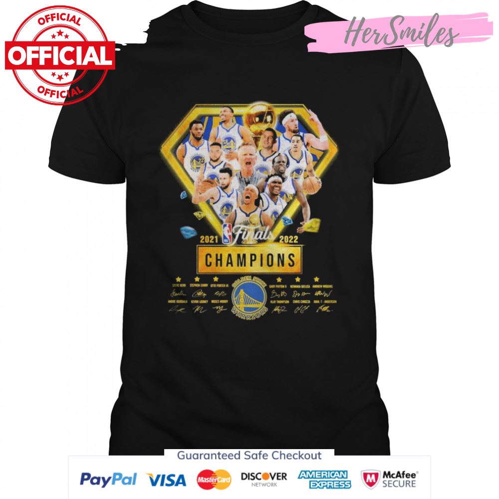 2021-2022 NBA Finals Champions Golden State Warriors Team Signatures Shirt