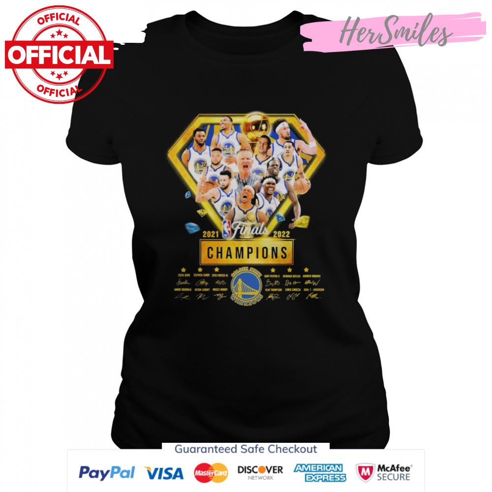 2021-2022 NBA Finals Champions Golden State Warriors Team Signatures Shirt