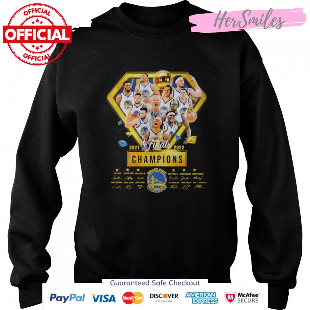 2021-2022 NBA Finals Champions Golden State Warriors Team Signatures Shirt 2021-2022 NBA Finals Champions Golden State Warriors Team Signatures Shirt