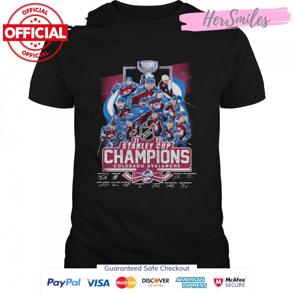 2021-2022 Stanley Cup Champions Colorado Avalanche Signatures Hockey Shirt