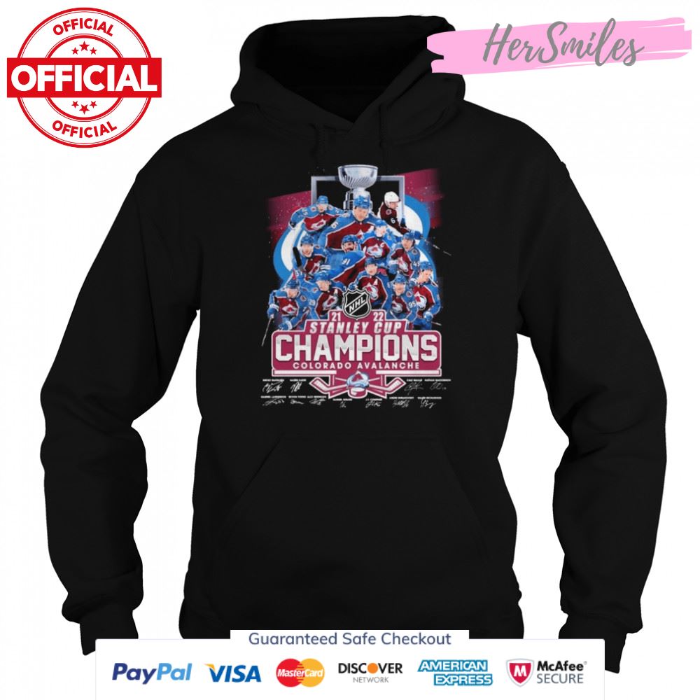 2021-2022 Stanley Cup Champions Colorado Avalanche Signatures Hockey Shirt 2021-2022 Stanley Cup Champions Colorado Avalanche Signatures Hockey Shirt