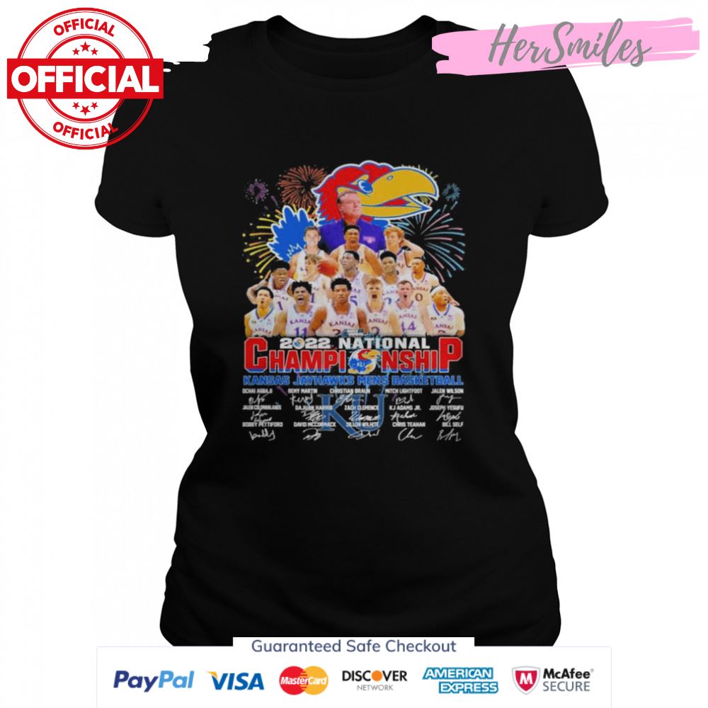 2022 National Championship Kansas Jayhawks Men’s Basketball All Player Signatures T-Shirt