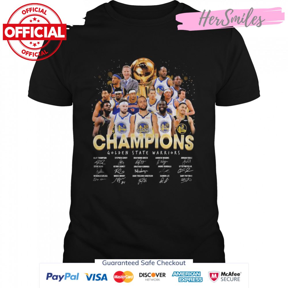 2022 NBA Champions Golden State Warriors Basketball Team Signatures Shirt