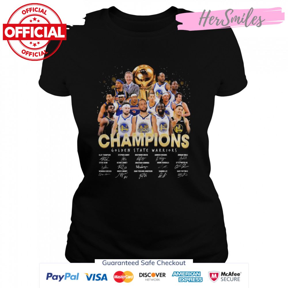 2022 NBA Champions Golden State Warriors Basketball Team Signatures Shirt