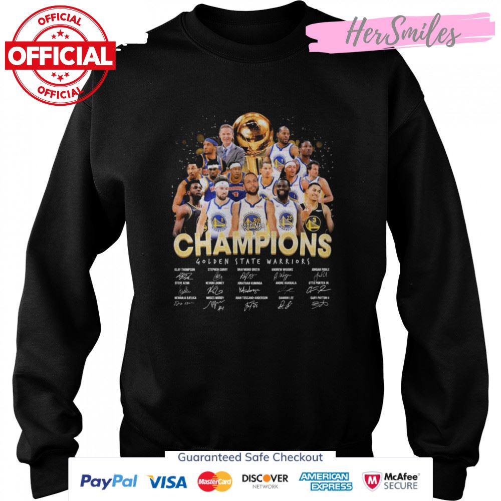 2022 NBA Champions Golden State Warriors Basketball Team Signatures Shirt 2022 NBA Champions Golden State Warriors Basketball Team Signatures Shirt