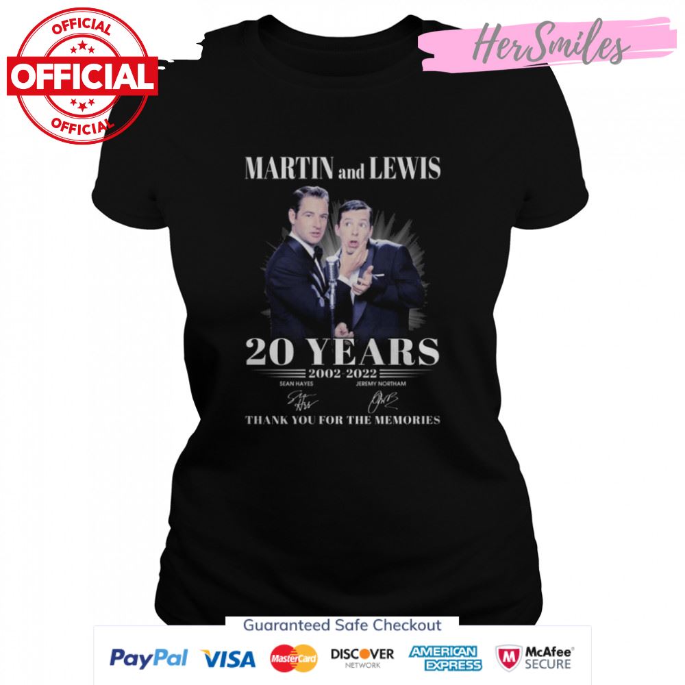 Martin And Lewis 20 Years 2002-2022 Signatures Thank You For The Memories Shirt