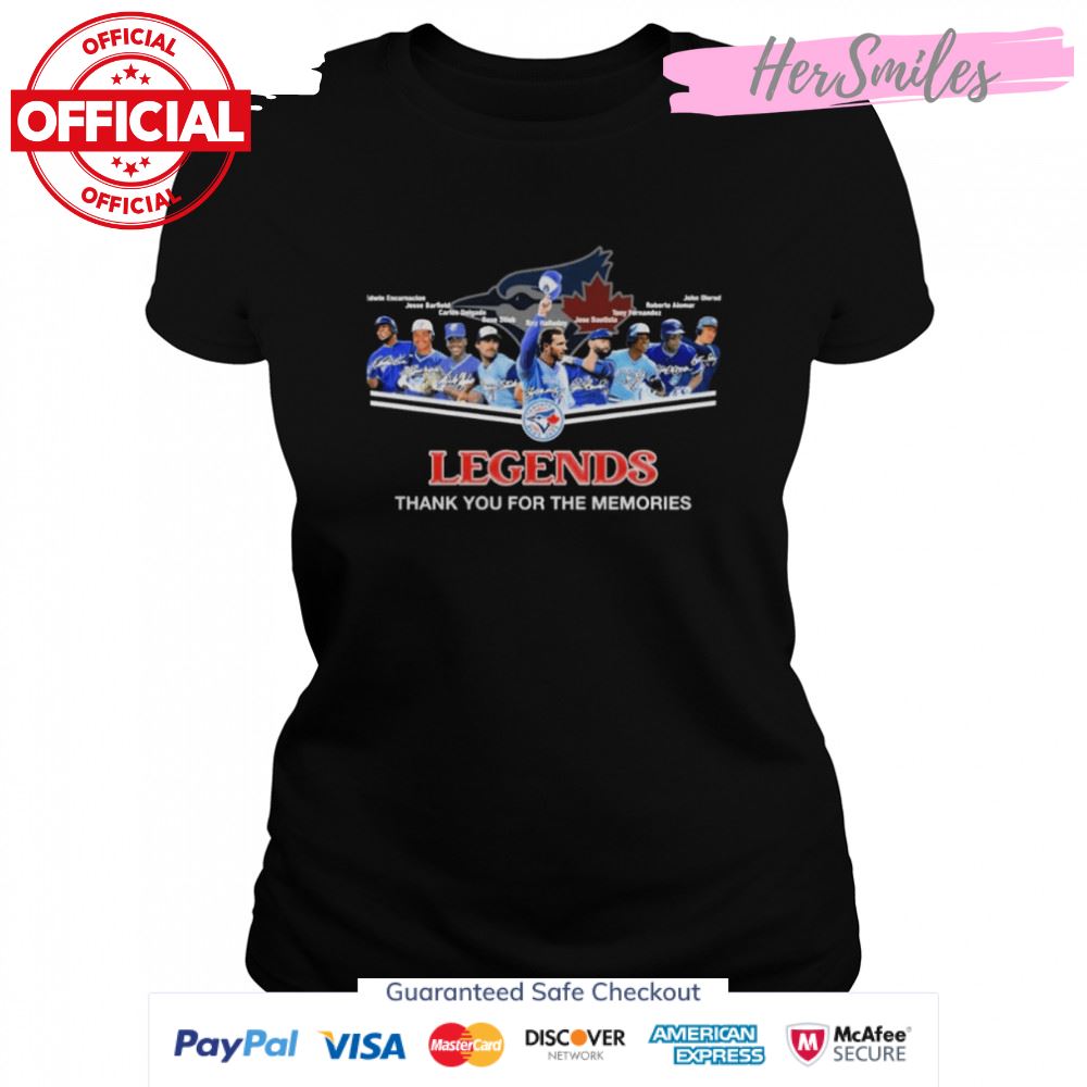 Toronto Blue Jays Legends Team Signatures Thank You For The Memories Shirt