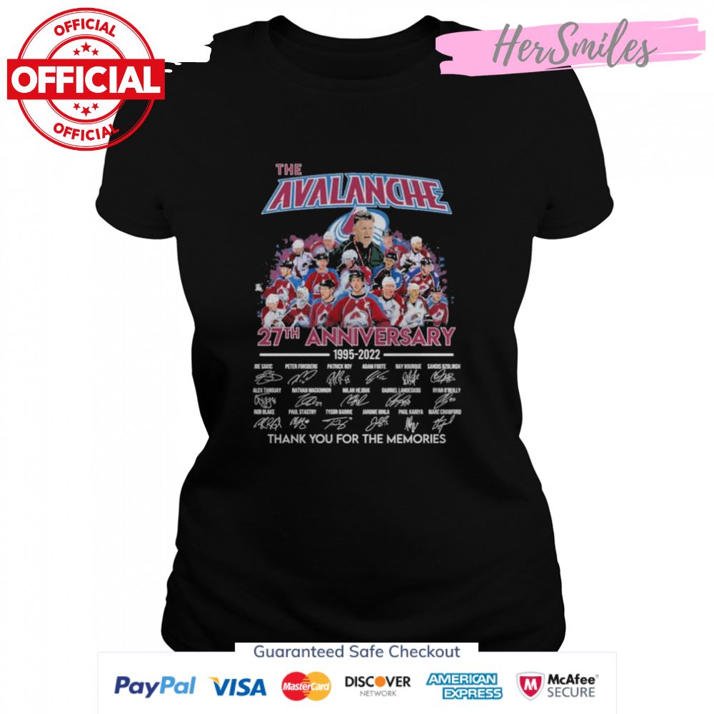 The Avalanche 27th anniversary 1995 2022 thank you for the memories signatures shirt