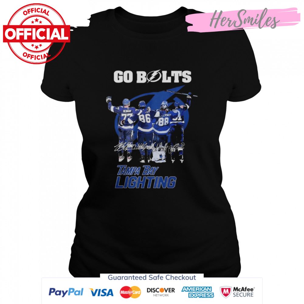 Go Bolts Tampa Bay Lightning Team 2022 Signatures Shirt