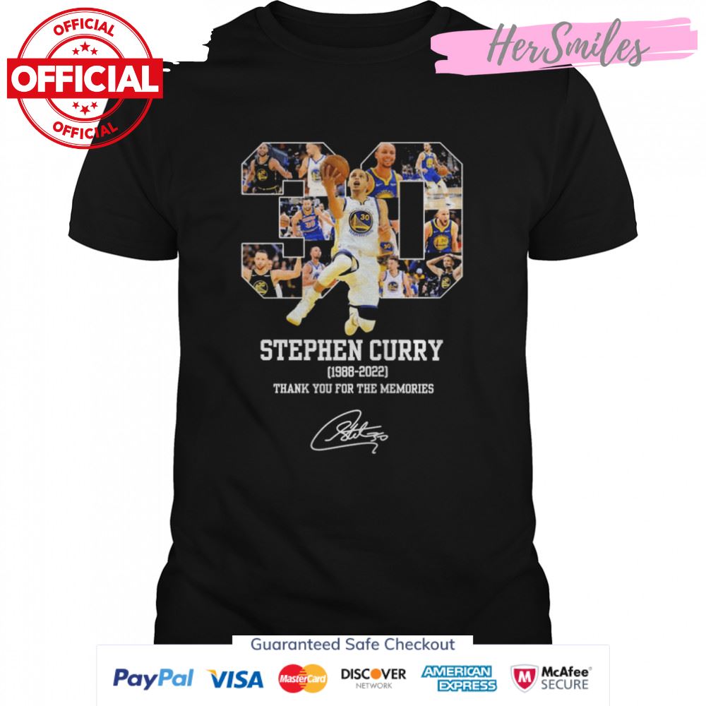 30 Stephen Curry 1988-2022 Signatures Thank You For The Memories Shirt
