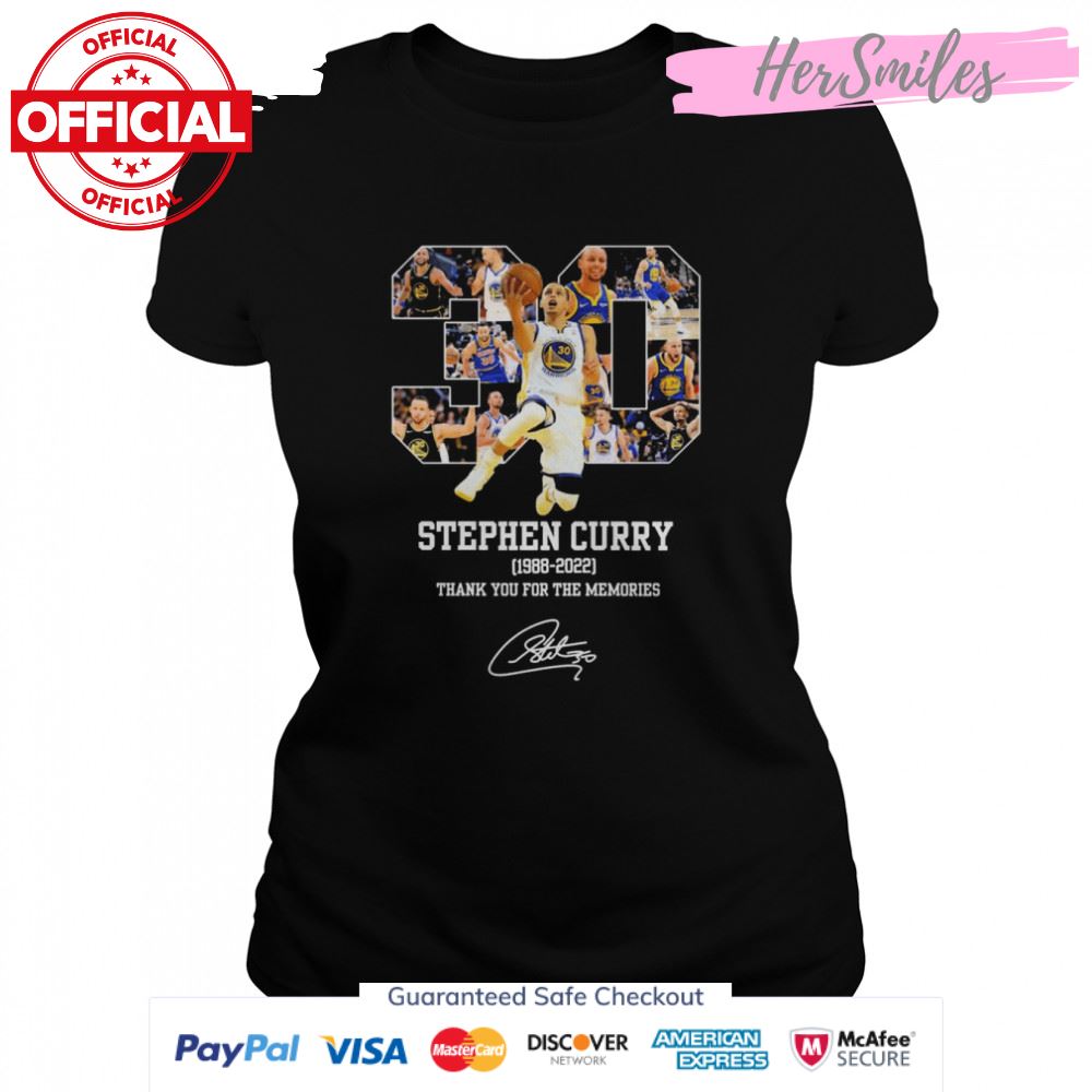30 Stephen Curry 1988-2022 Signatures Thank You For The Memories Shirt