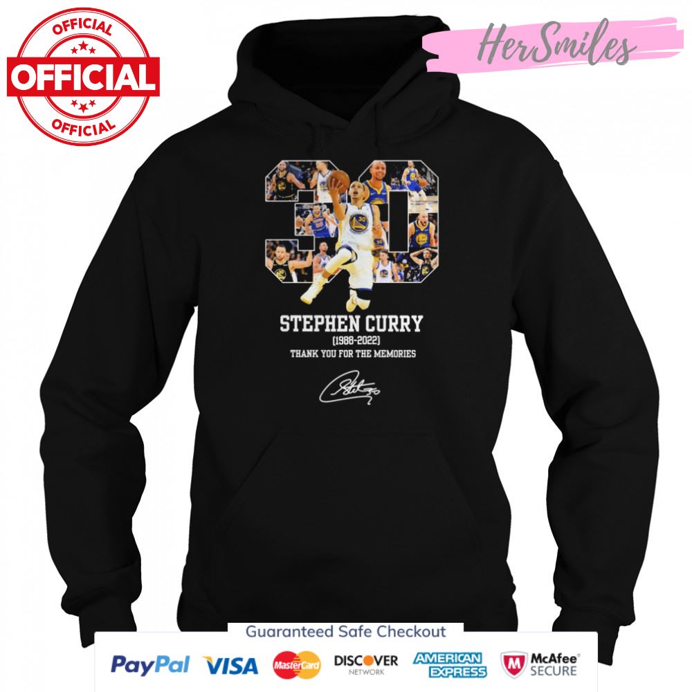 30 Stephen Curry 1988-2022 Signatures Thank You For The Memories Shirt 30 Stephen Curry 1988-2022 Signatures Thank You For The Memories Shirt