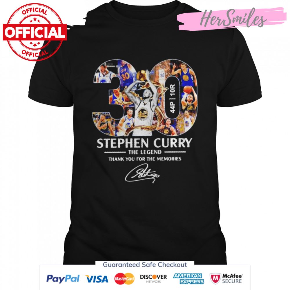30 Stephen Curry Golden State Warriors the Legend thank you for the memories signature shirt