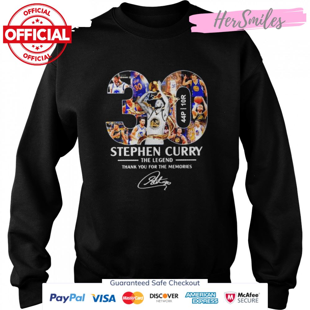 30 Stephen Curry Golden State Warriors the Legend thank you for the memories signature shirt 30 Stephen Curry Golden State Warriors the Legend thank you for the memories signature shirt