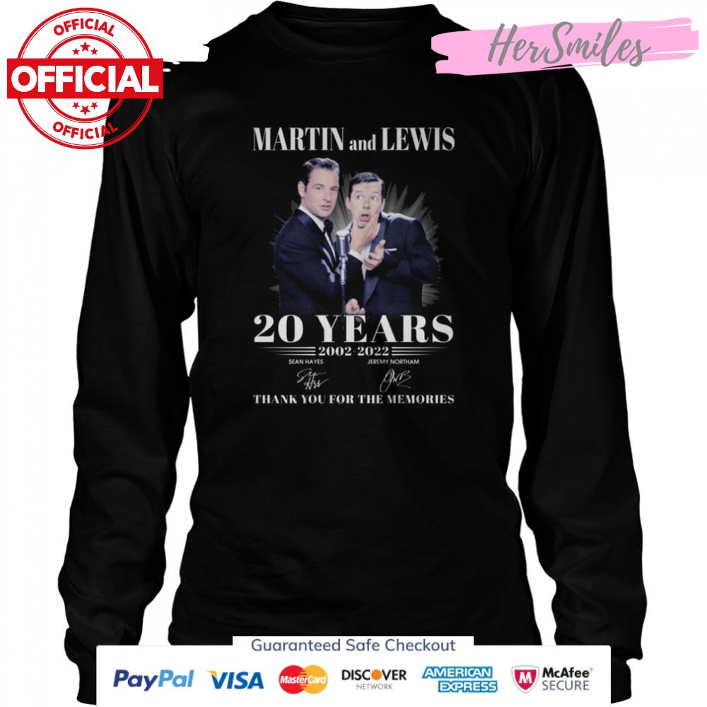 Martin And Lewis 20 Years 2002-2022 Signatures Thank You For The Memories Shirt Martin And Lewis 20 Years 2002-2022 Signatures Thank You For The Memories Shirt