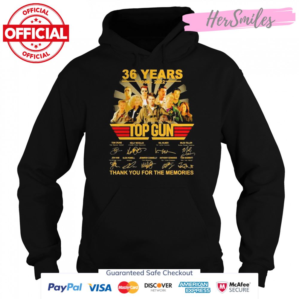 36 years 1986 2022 Top Gun Tom Cruise and Kelly Mcgillis Val Kilmer signatures shirt 36 years 1986 2022 Top Gun Tom Cruise and Kelly Mcgillis Val Kilmer signatures shirt