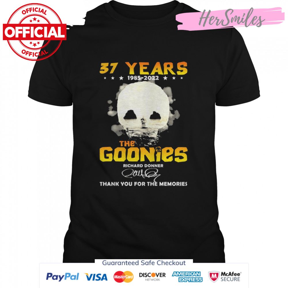 37 Years 1985 2022 The Goonies Richard Donner Signatures Thank You For The Memories Shirt