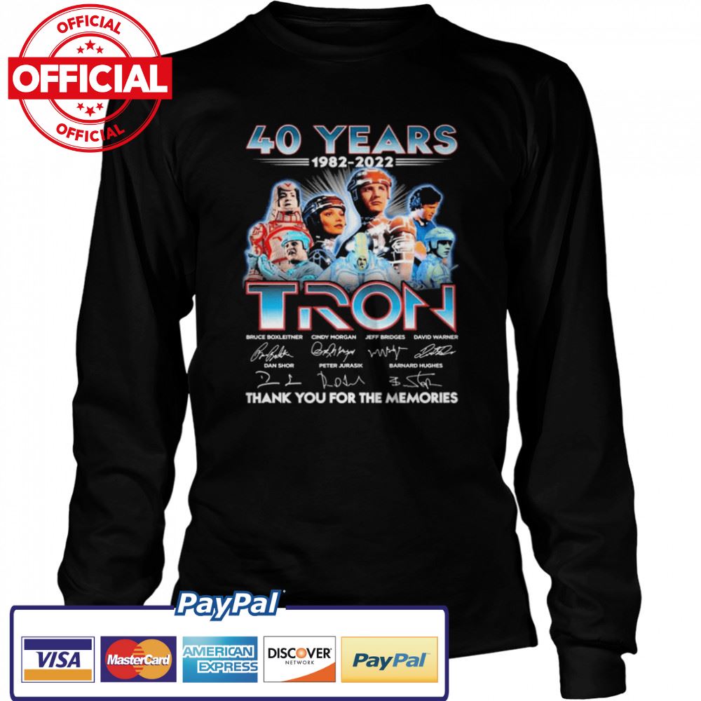 40 Years 1982-2022 TRON Signatures Thank You For The Memories Shirt 40 Years 1982-2022 TRON Signatures Thank You For The Memories Shirt