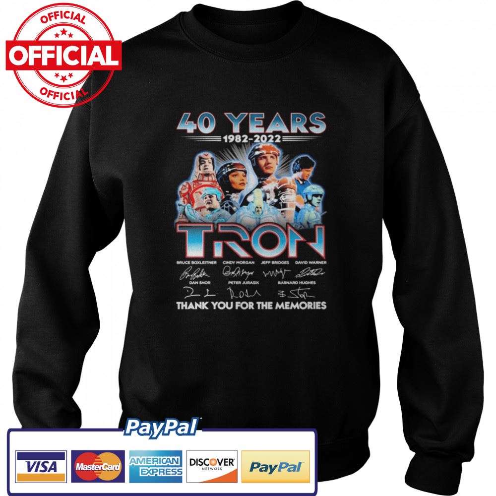 40 Years 1982-2022 TRON Signatures Thank You For The Memories Shirt 40 Years 1982-2022 TRON Signatures Thank You For The Memories Shirt