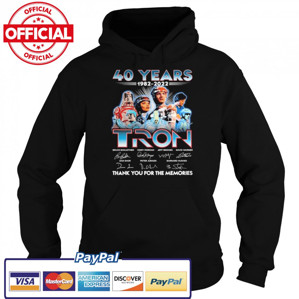 40 Years 1982-2022 TRON Signatures Thank You For The Memories Shirt 40 Years 1982-2022 TRON Signatures Thank You For The Memories Shirt