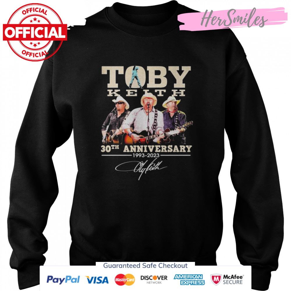Toby Keith 30th Anniversary 1993 2023 Signatures Shirt Toby Keith 30th Anniversary 1993 2023 Signatures Shirt