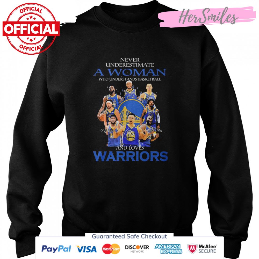 Never Underestimate A Woman Who Understands Basketball And Loves Warriors NBA Final Signatures Shirt Never Underestimate A Woman Who Understands Basketball And Loves Warriors NBA Final Signatures Shirt