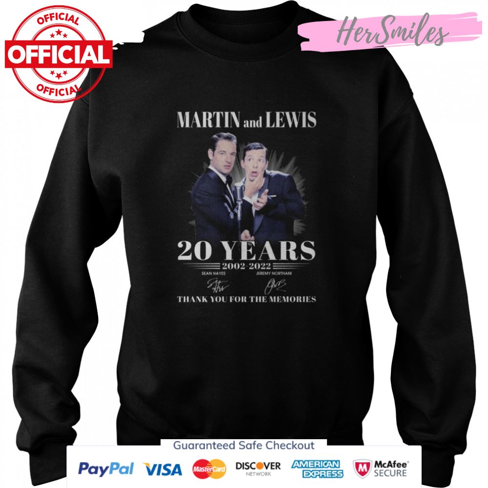 Martin And Lewis 20 Years 2002-2022 Signatures Thank You For The Memories Shirt Martin And Lewis 20 Years 2002-2022 Signatures Thank You For The Memories Shirt