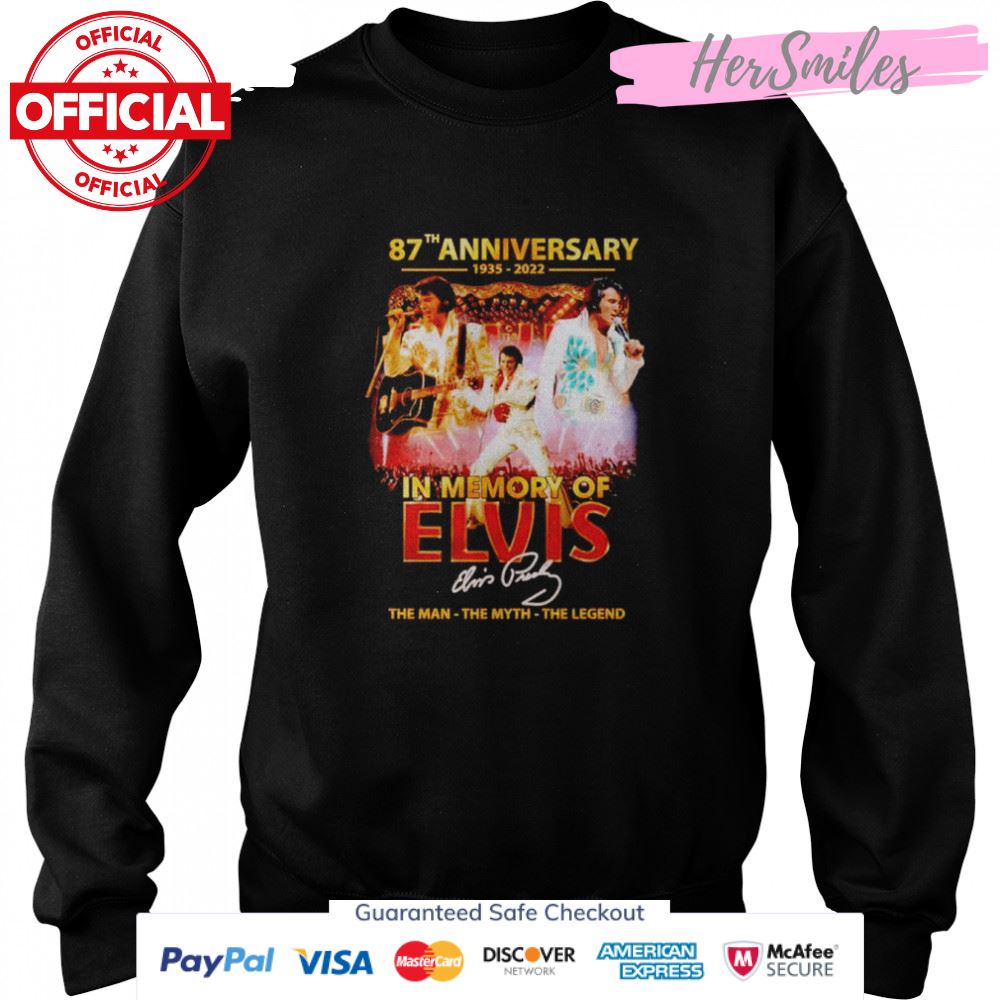 87th anniversary 1935-2022 in memory of Elvis signature shirt 87th anniversary 1935-2022 in memory of Elvis signature shirt